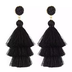 Tassel fashion earrings black final sale 😊